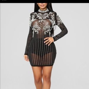 Fashion nova burnin love pearl dress